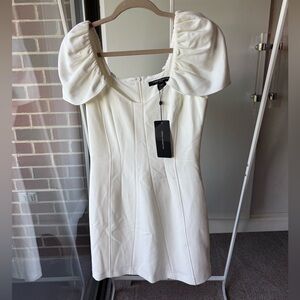 French Connection Cream Puff-Sleeve Mini Dress
